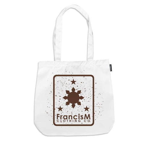 SPLATTER TOTE BAG (WHITE/BROWN)