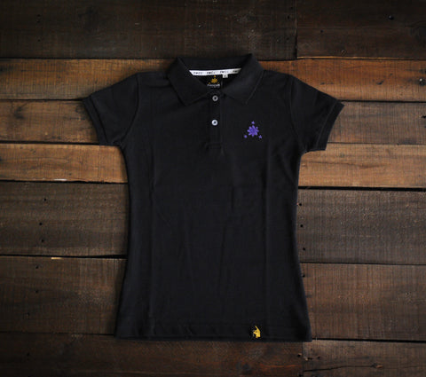 Women's Polo Shirt (Purple/Mint Blue Logo)