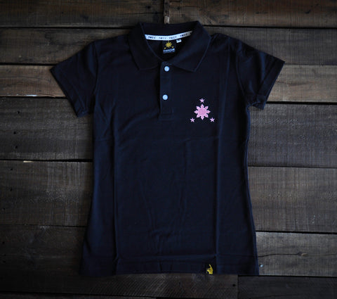 Women's Polo Shirt (Purple/Mint Blue Logo)