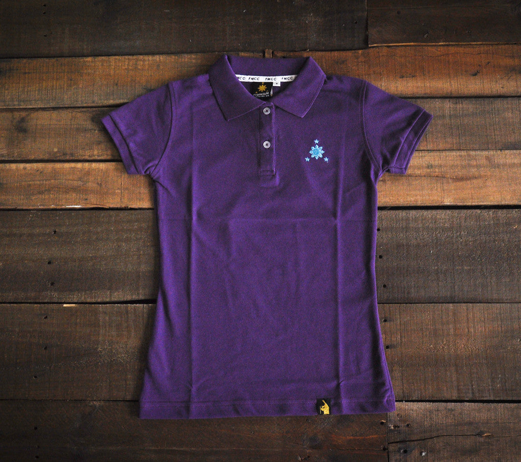 Women's Polo Shirt (Purple/Mint Blue Logo)