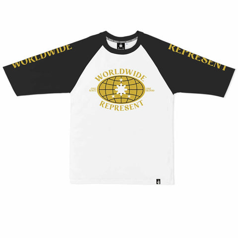 Men's Raglan Worldwide (White/Black)