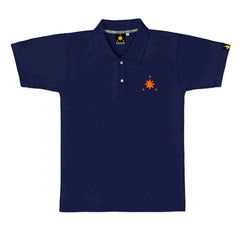 Men's Polo Shirt (Navy Blue/Orange Logo Embro)