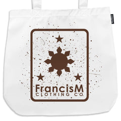 Tote Bag Splatter (White/Brown)