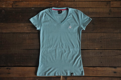 Women's V-Neck (Acid Bubble Blue)