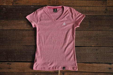 Women's V-Neck (Acid Hot Pink)