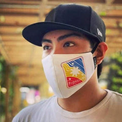 FRANCISM FACE MASK WARPED LOGO WHITE